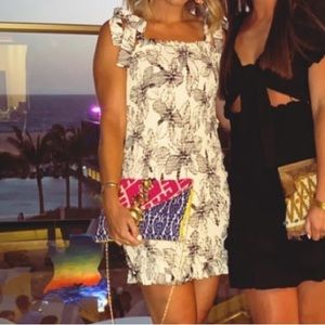 VICI Black and White Smocked Mini Dress